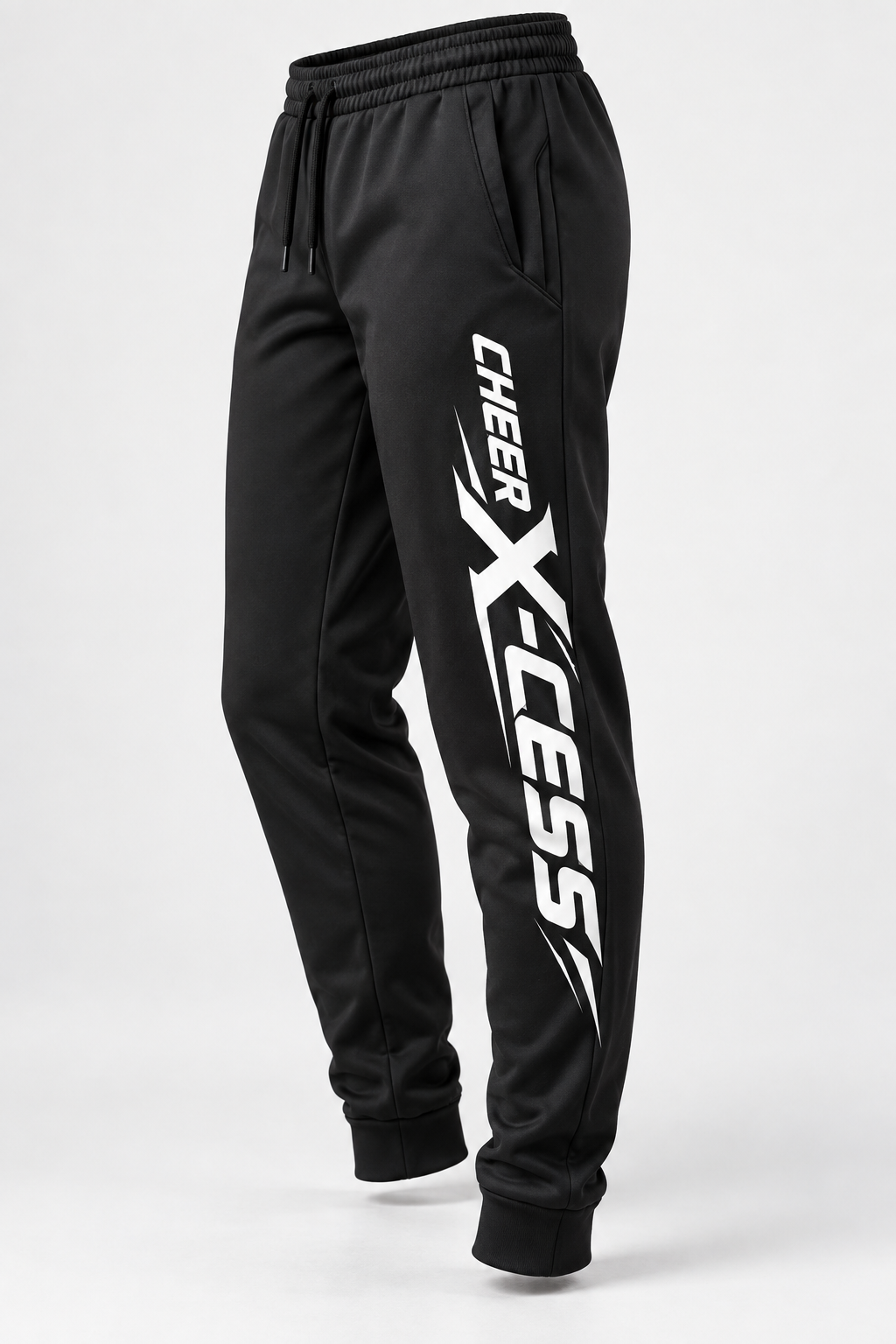 Cheer X-Cess Jogger Schwarz mit weißem Schriftzug am Bein