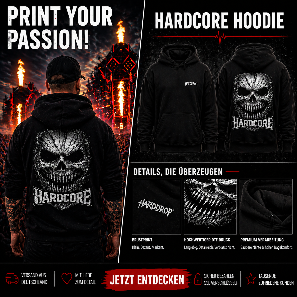 Hardcore Treeface- Hardcore Hoodie