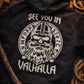 Schwarzer Zip Hoodie mit Wikinger Rückenprint "See You in Valhalla" – Viking Streetwear für Biker und Festival Fans | Laserhandmade