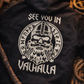 Schwarzer Zip Hoodie mit Wikinger Rückenprint "See You in Valhalla" – Viking Streetwear für Biker und Festival Fans | Laserhandmade