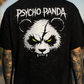 Psycho Panda Backprint Streetwear T-Shirt schwarz – Model Rückenansicht mit gruseligem Panda-Motiv

