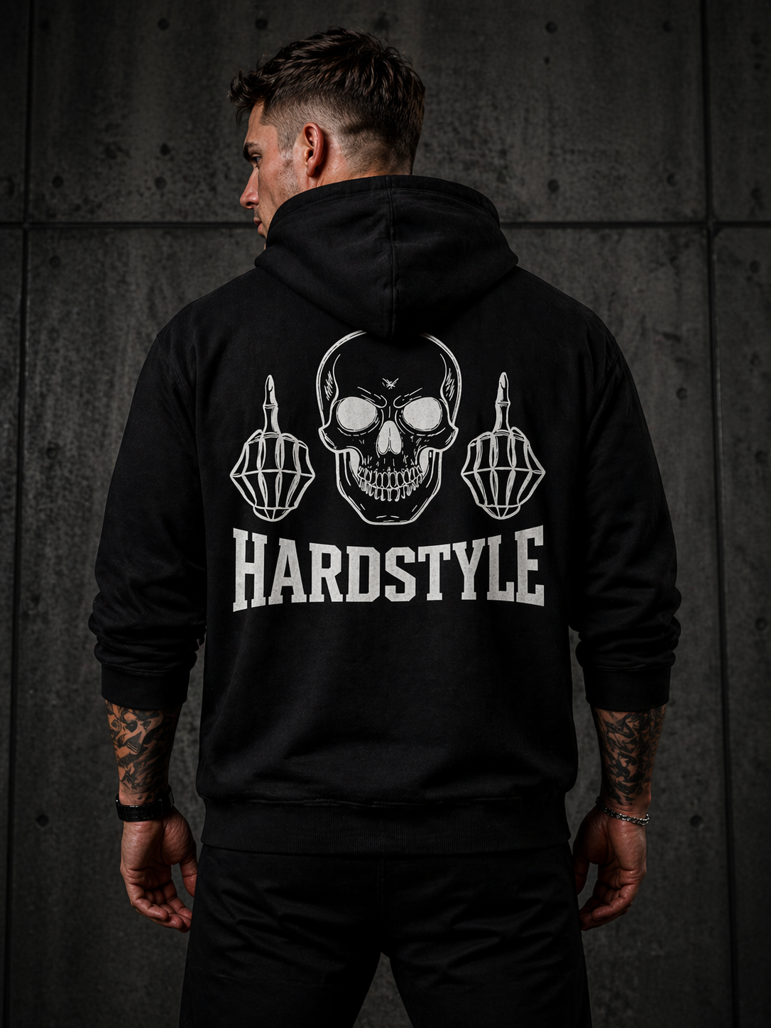 Hoody Hardstyle Skull Rücken