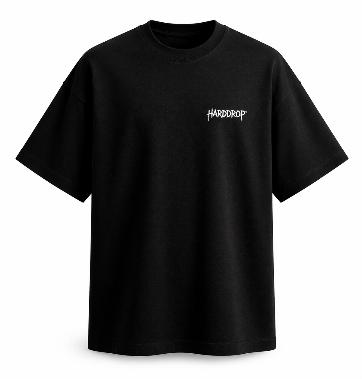 HARDDROP Drop It Louder T-Shirt schwarz Front mit Brustlogo