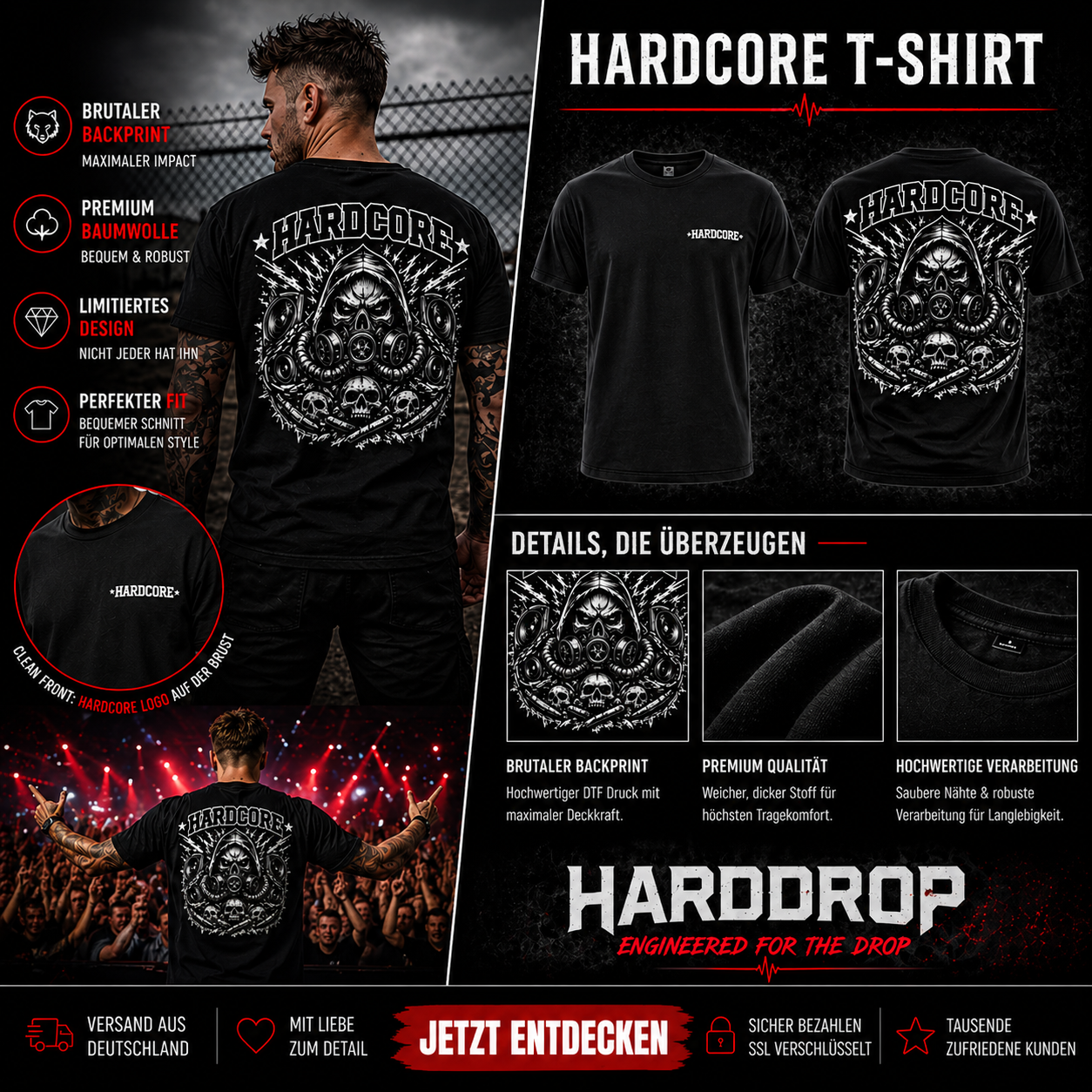 Defqon1 bundle - Acid Hardcore T-Shirt + Horror Treeface Hoodie