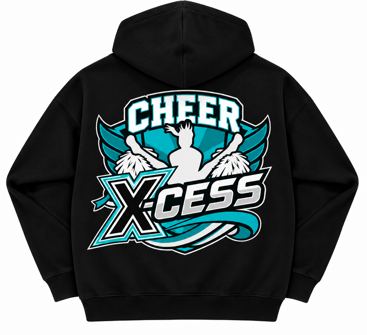 Cheer X-Cess Hoodie Schwarz – Rückenansicht