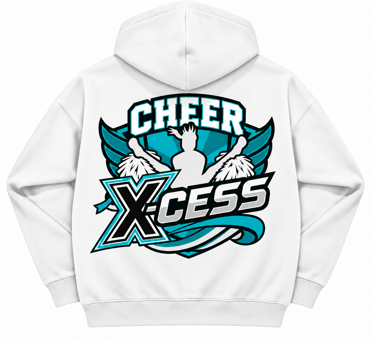 Cheer X-Cess Hoodie Weiß – Rückenansicht