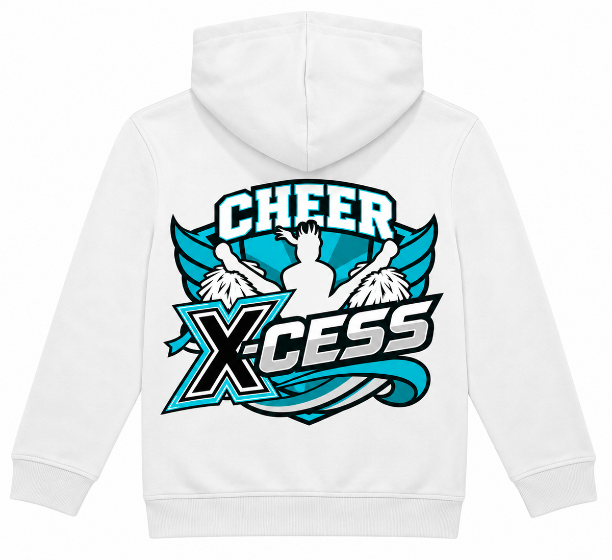 Cheer X-Cess Kinder-Hoodie Weiß – Rückenansicht
