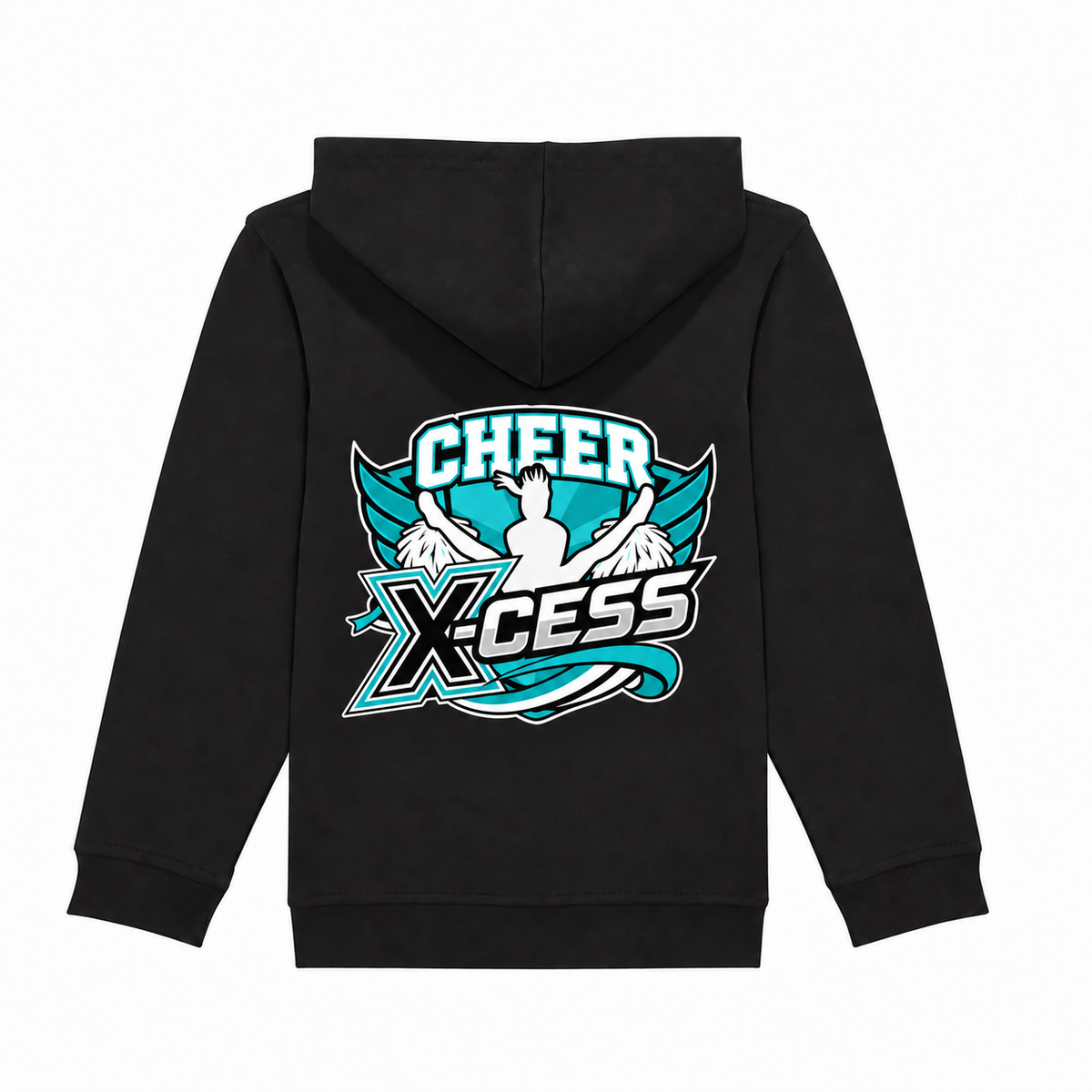 Cheer X-Cess Kinder-Kapuzenjacke – Schwarz – Rückseite
