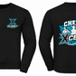 Cheer X-Cess Kinder-Sweatshirt – Schwarz – Vorder- und Rückseite mit Beispielnamen