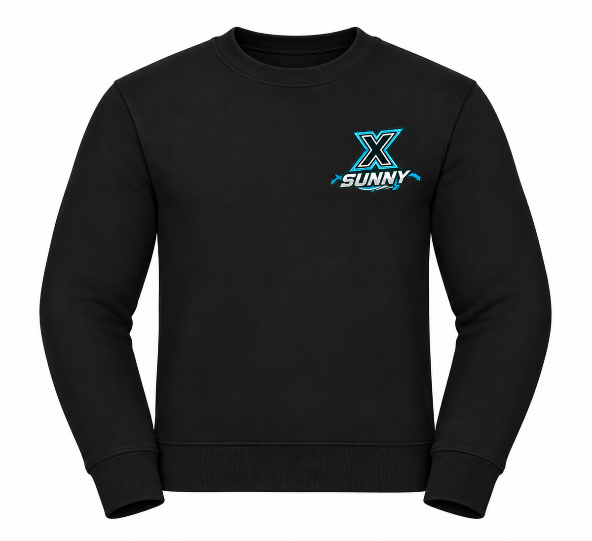 Cheer X-Cess Kinder-Sweatshirt – Schwarz – Vorderseite mit Beispielnamen