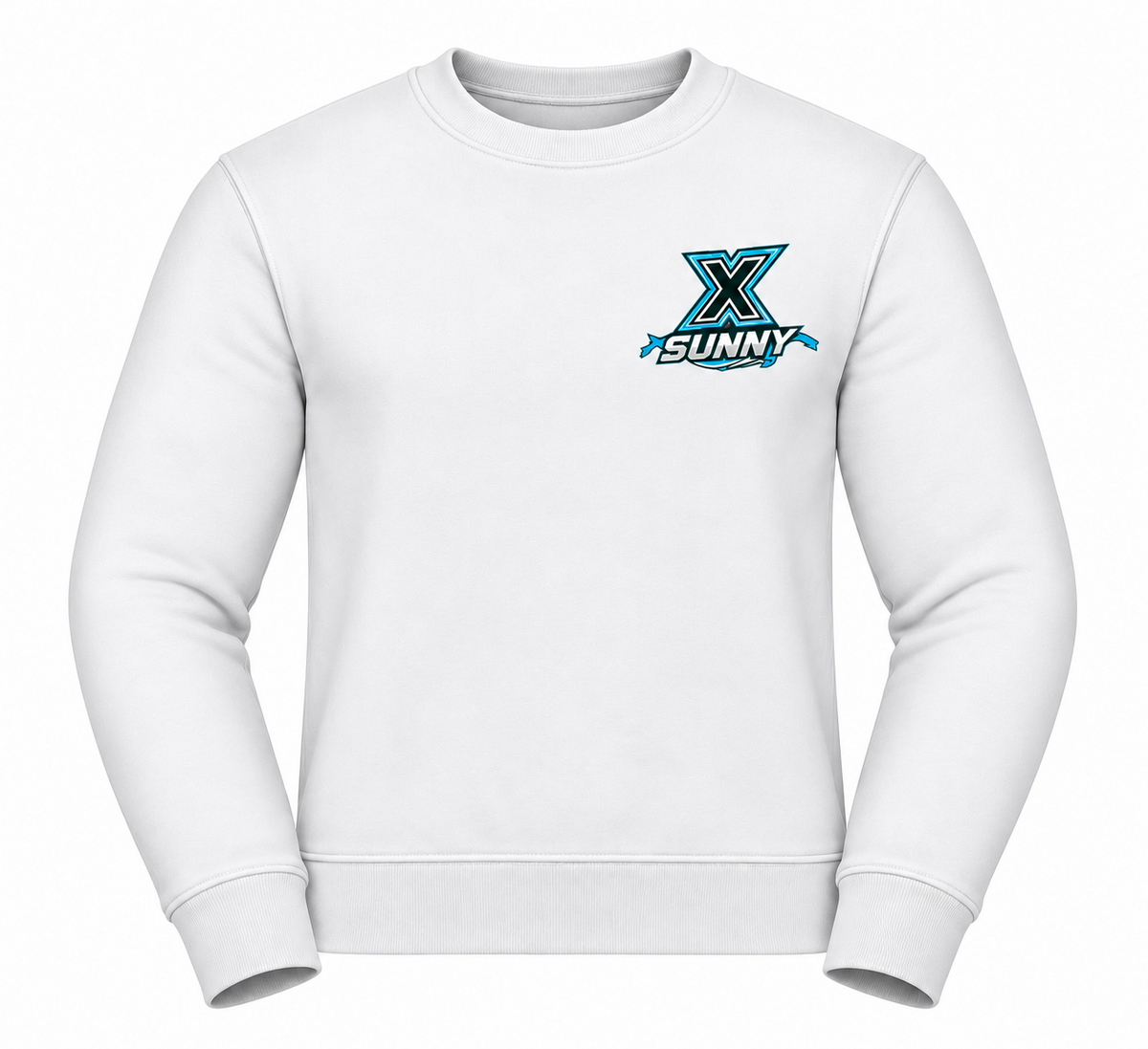 Cheer X-Cess Kinder-Sweatshirt – Weiß – Vorderseite mit Beispielnamen