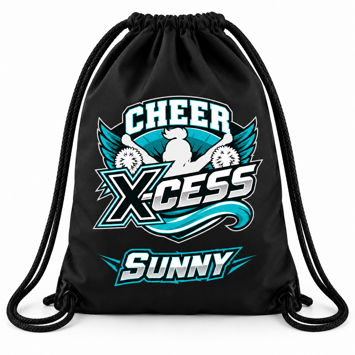 Cheer X-Cess Turnbeutel Black/Black mit Beispielnamen Sunny