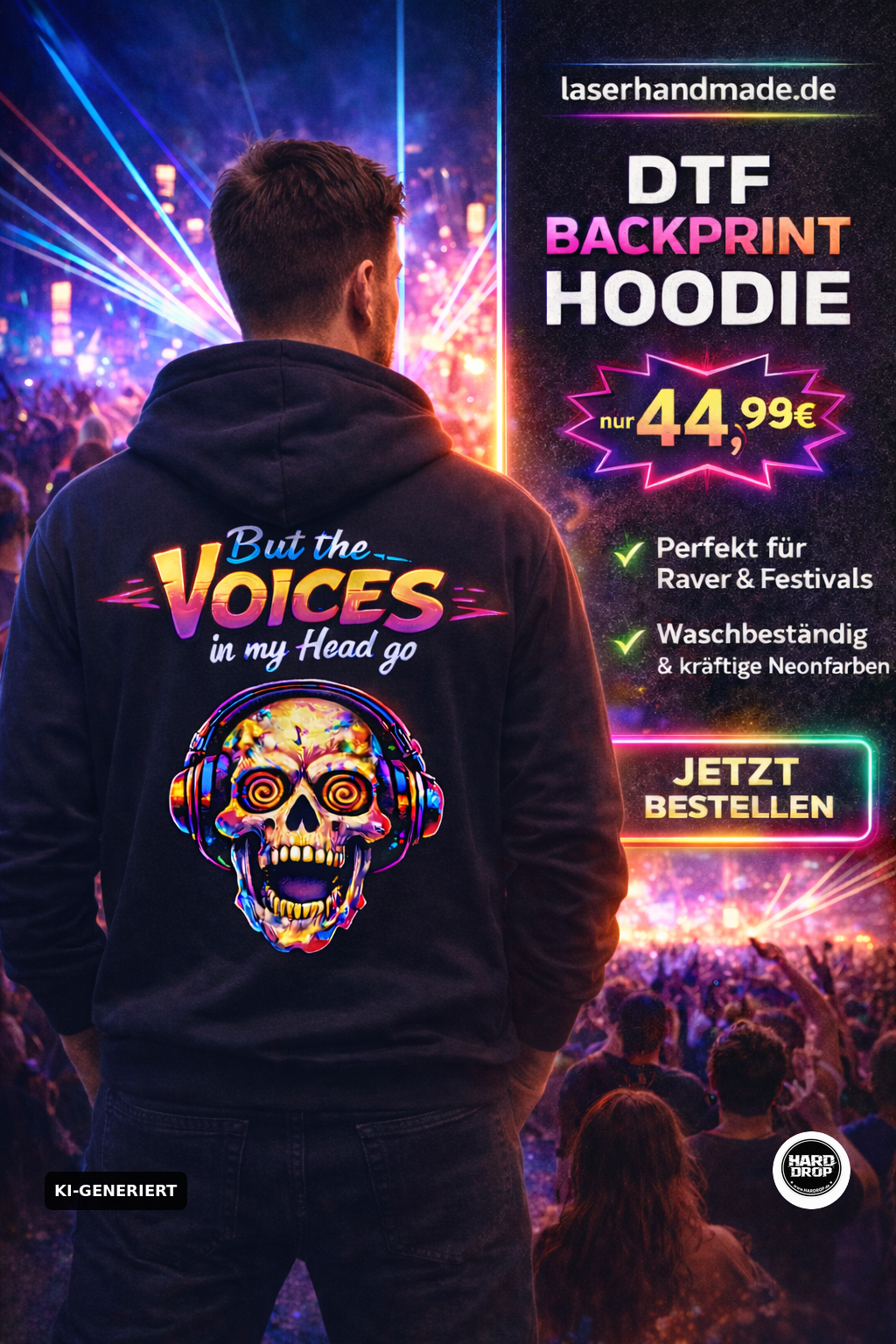 But the voices in my head - Techno T-Shirt – Produktbild