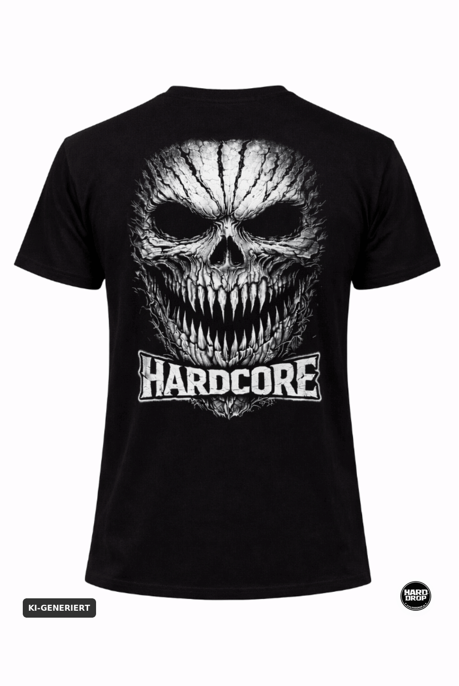 HARDDROP Hardcore Treeface T-Shirt mit Horror Backprint – Hardcore Streetwear