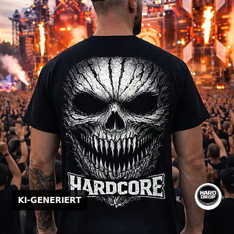 HARDDROP Hardcore Treeface T-Shirt mit Horror Backprint – Hardcore Streetwear