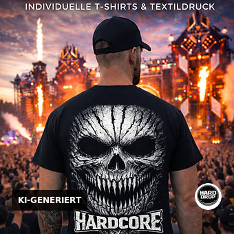 HARDDROP Hardcore Treeface T-Shirt mit Horror Backprint – Hardcore Streetwear