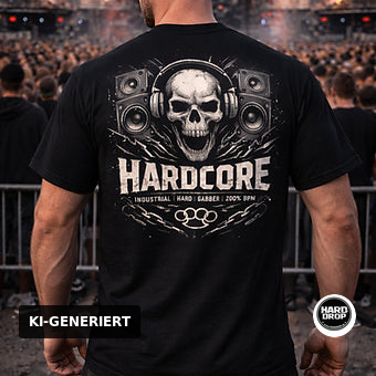 HARDDROP Hardcore Male T-Shirt mit großem Backprint – Hardcore Streetwear