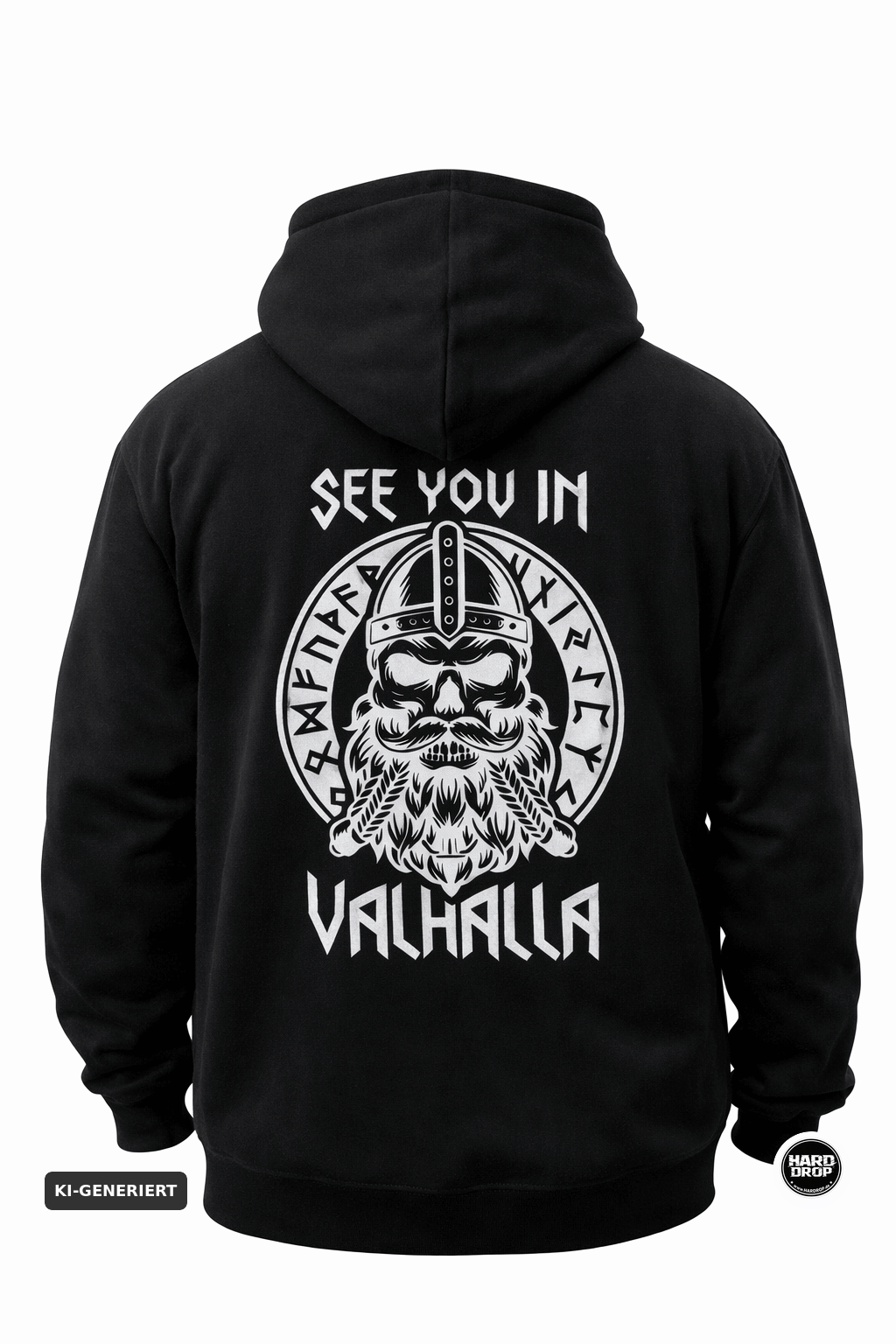 HARDDROP See You in Valhalla Zip Hoodie – Viking Streetwear Produktansicht