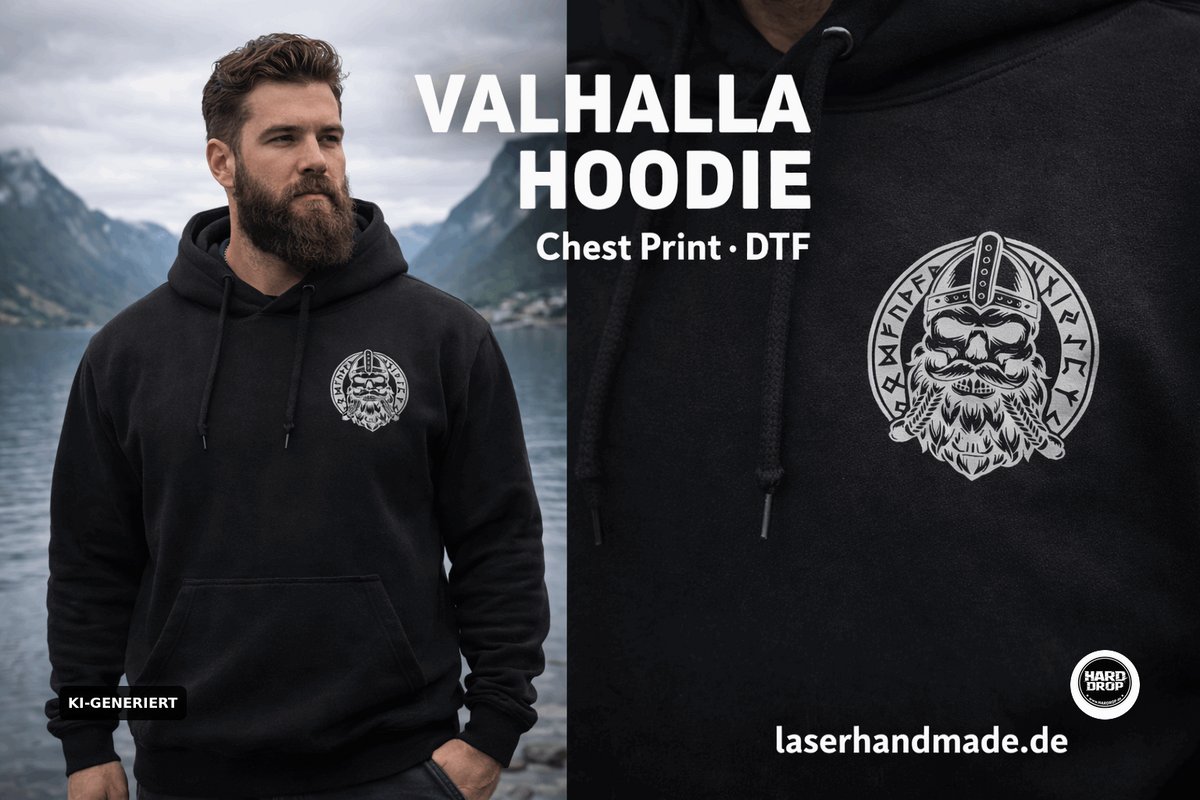 HARDDROP See You in Valhalla Zip Hoodie mit Viking Backprint – Valhalla Streetwear