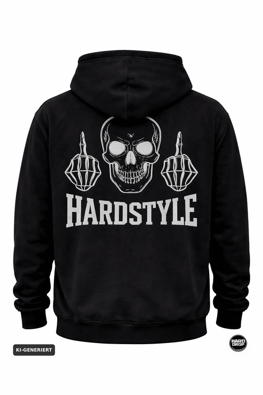 HARDDROP Hardstyle Skull Hoodie mit Backprint – Hardstyle Streetwear