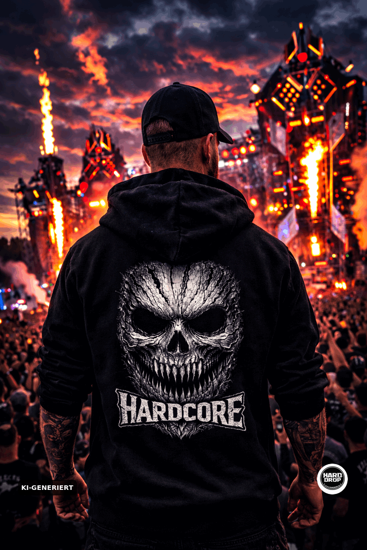 HARDDROP Hardcore Treeface Hoodie mit Horror Backprint – Hardcore Streetwear