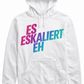 Schwarzer Statement Hoodie "Es Eskaliert Eh" mit Neon Farbverlauf – Festival und Party Streetwear für Techno und Hardstyle | Laserhandmade