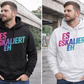 Schwarzer Statement Hoodie "Es Eskaliert Eh" mit Neon Farbverlauf – Festival und Party Streetwear für Techno und Hardstyle | Laserhandmade