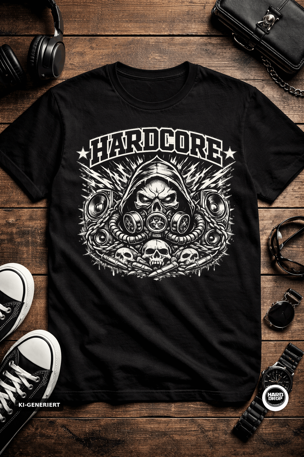 HARDDROP Hardcore Acid T-Shirt mit Backprint – Hardcore Festival Streetwear