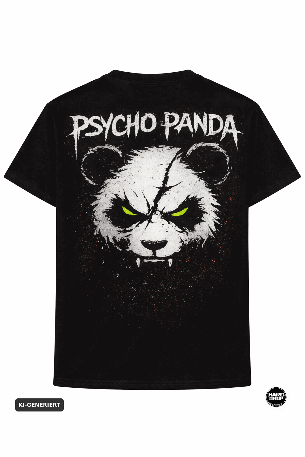 HARDDROP Psycho Panda T-Shirt mit Backprint – Hardcore Hardstyle Streetwear