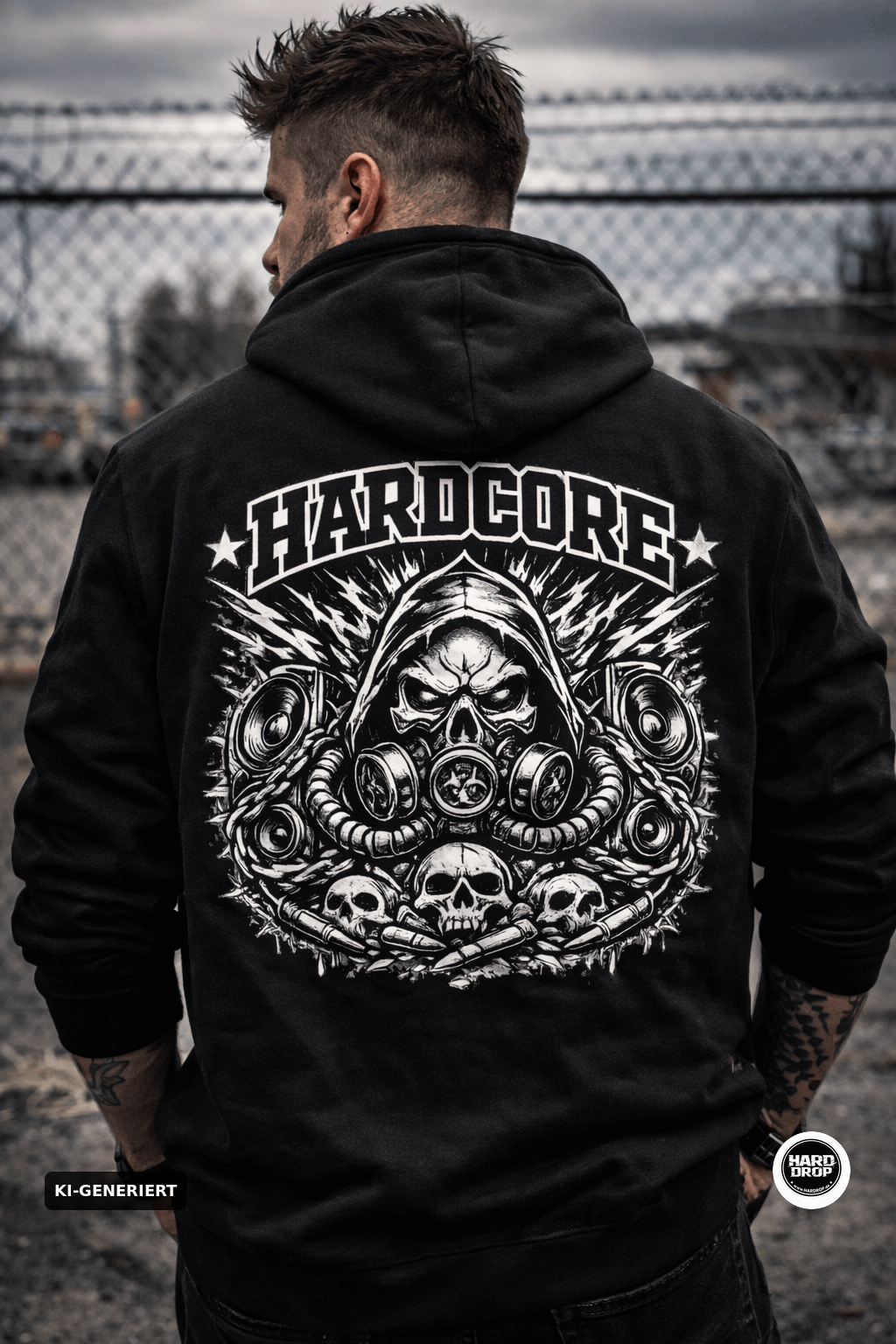 HARDDROP Hardcore Acid Hoodie mit Backprint – Hardcore Festival Streetwear