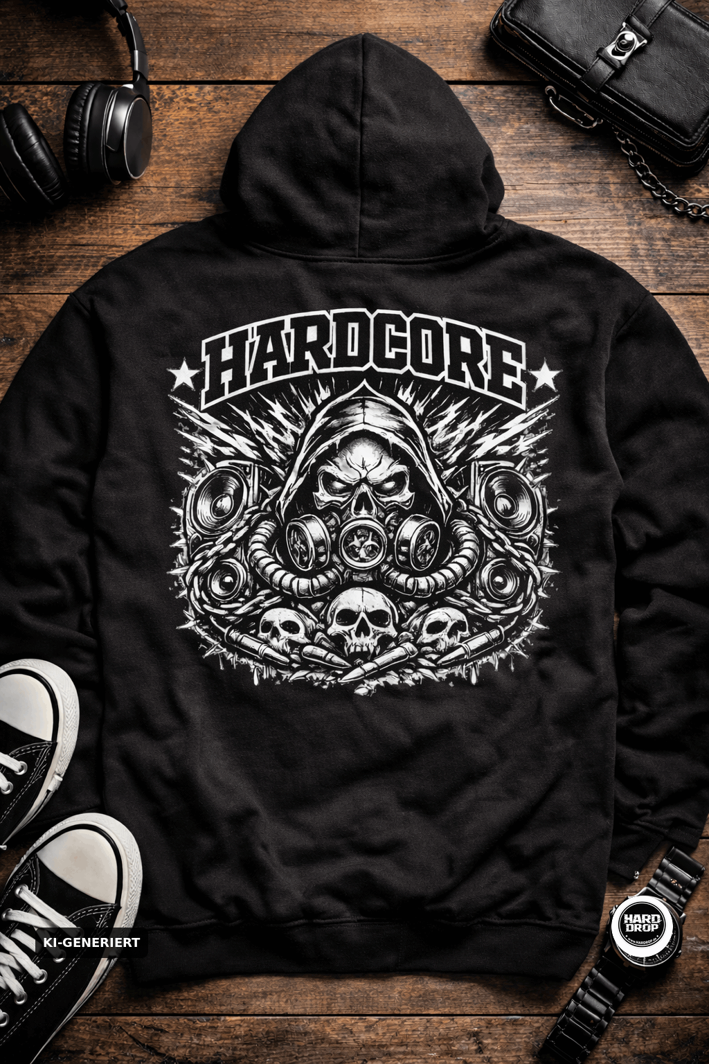 HARDDROP Hardcore Acid Hoodie – Festival Streetwear Produktansicht