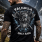 HARDDROP Valhalla Storm T-Shirt mit Viking Wolf Backprint – Valhalla Streetwear