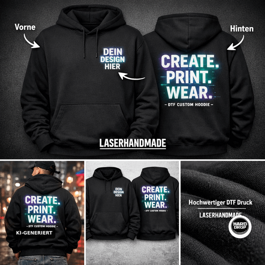 HARDDROP Hoodie mit eigenem Design – personalisierter DTF-Druck