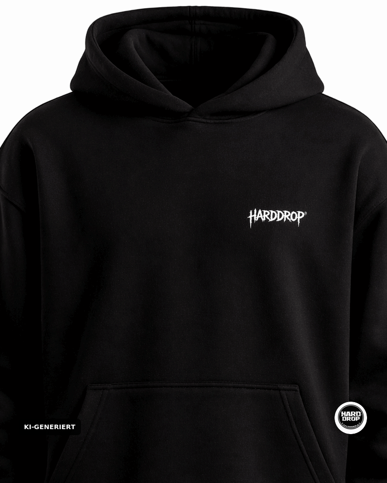 HARDDROP Psycho Panda Hoodie mit Backprint – Hardcore Hardstyle Streetwear