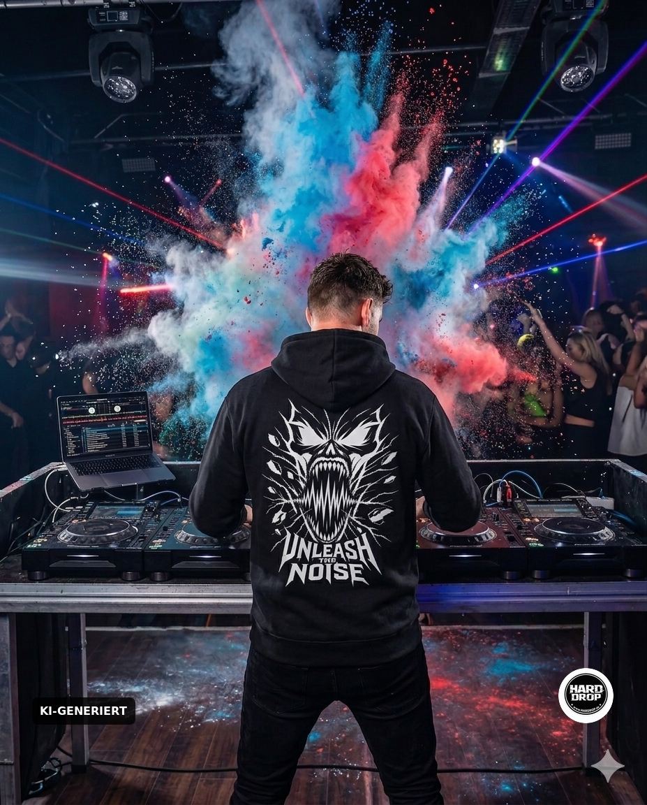 HARDDROP Unleash The Noise Hoodie mit Backprint – Hardcore Streetwear