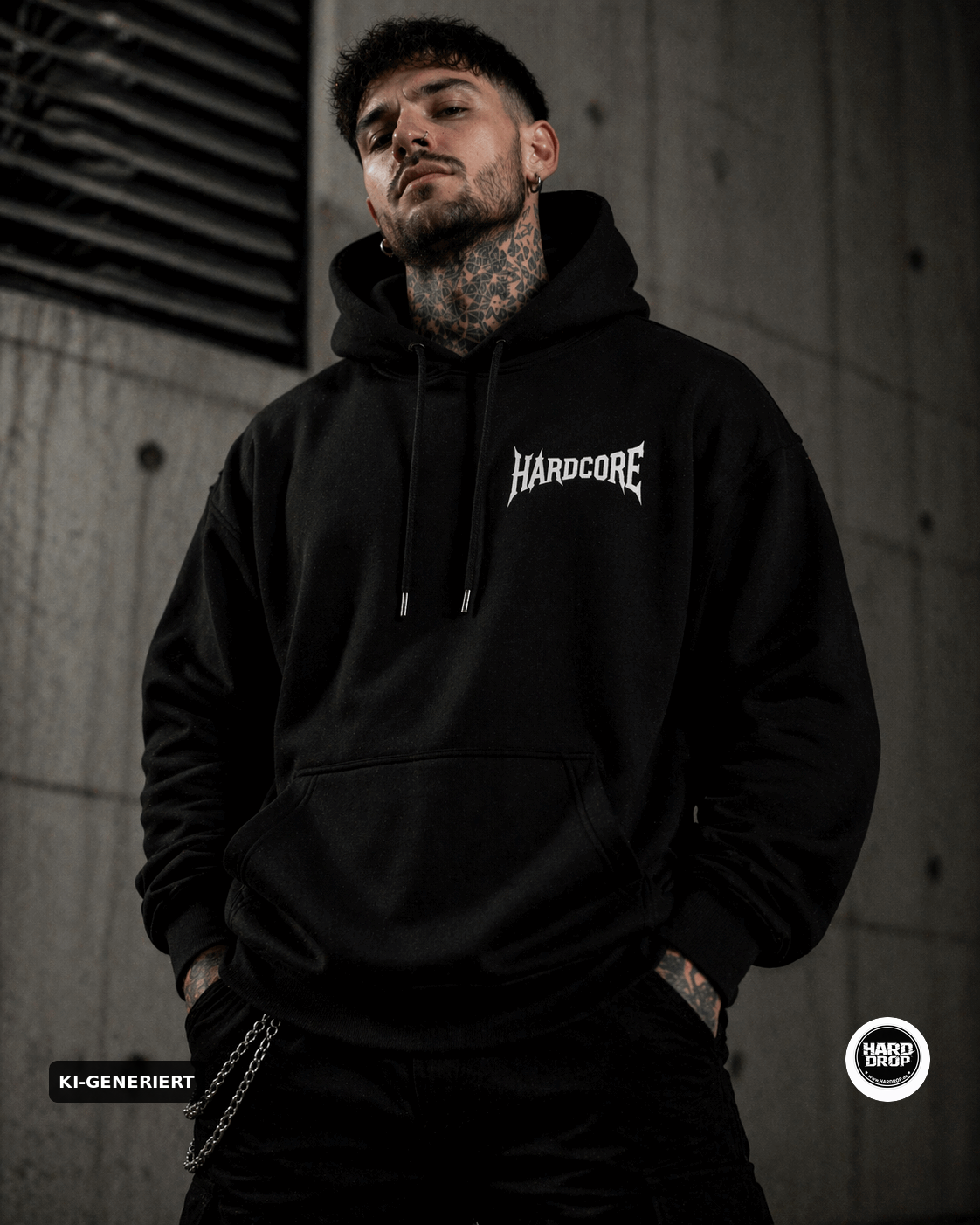 HARDDROP Unleash The Noise Hoodie – Hardcore Festival Streetwear Produktansicht