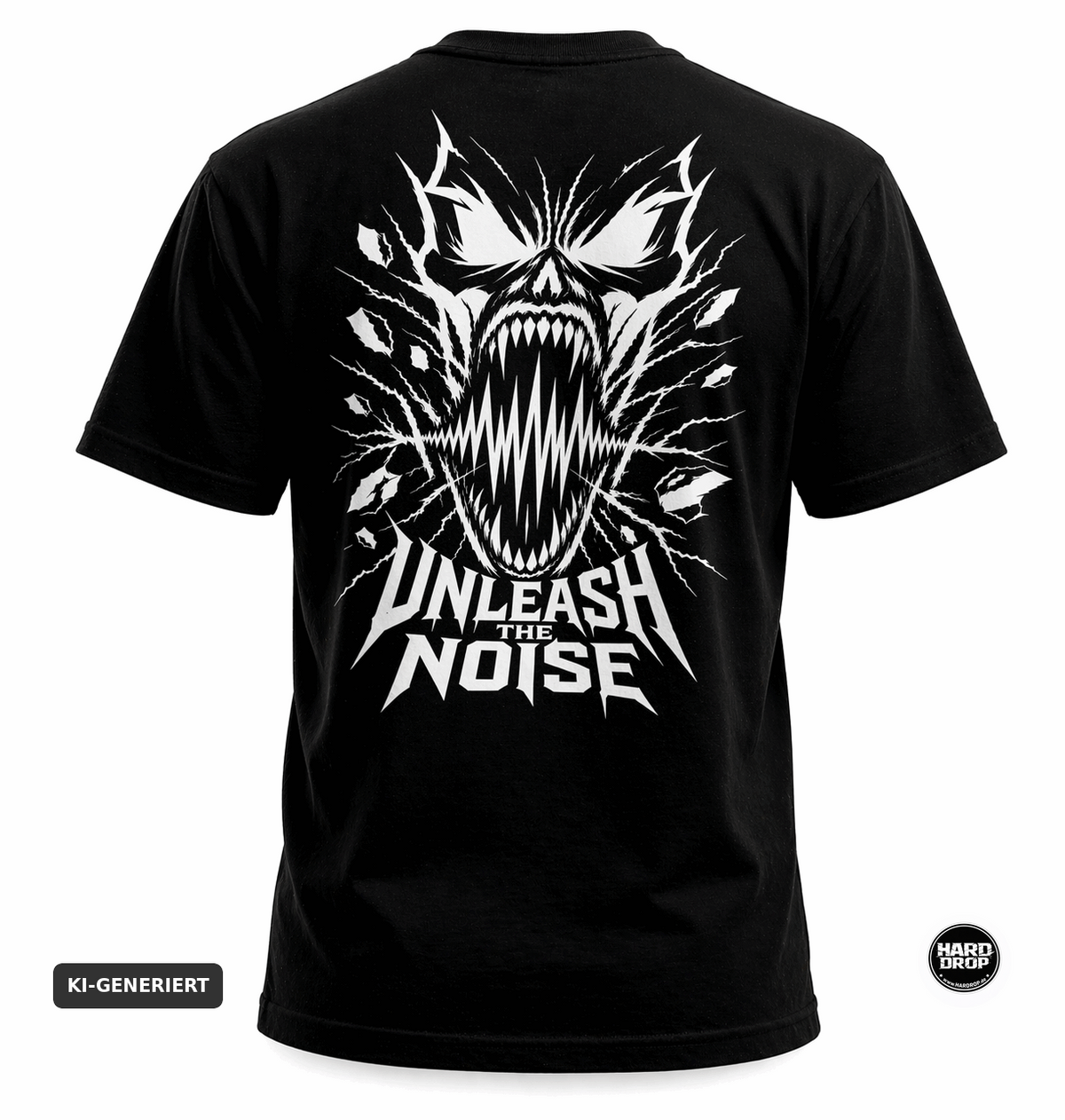 HARDDROP Unleash The Noise T-Shirt mit Backprint – Hardcore Streetwear