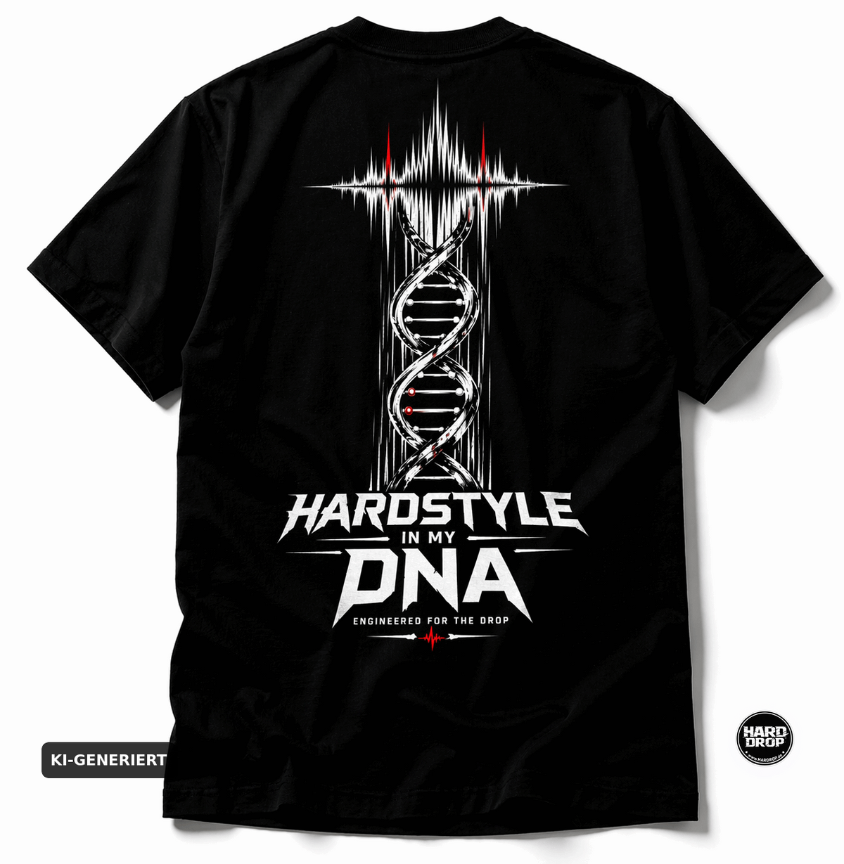 HARDDROP Hardstyle In My DNA T-Shirt mit Backprint – Hardstyle Streetwear