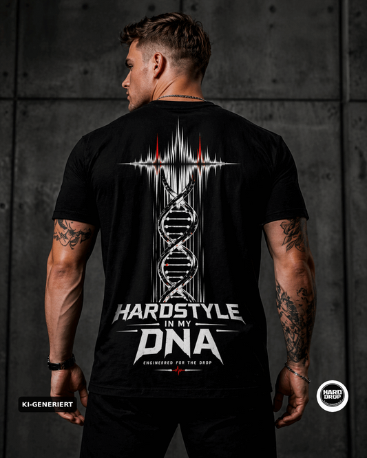 HARDDROP Hardstyle In My DNA T-Shirt mit Backprint – Hardstyle Streetwear