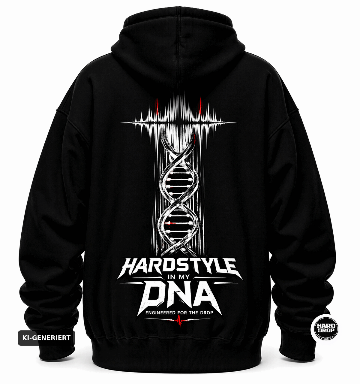 HARDDROP Hardstyle In My DNA Hoodie mit Backprint – Hardstyle Streetwear