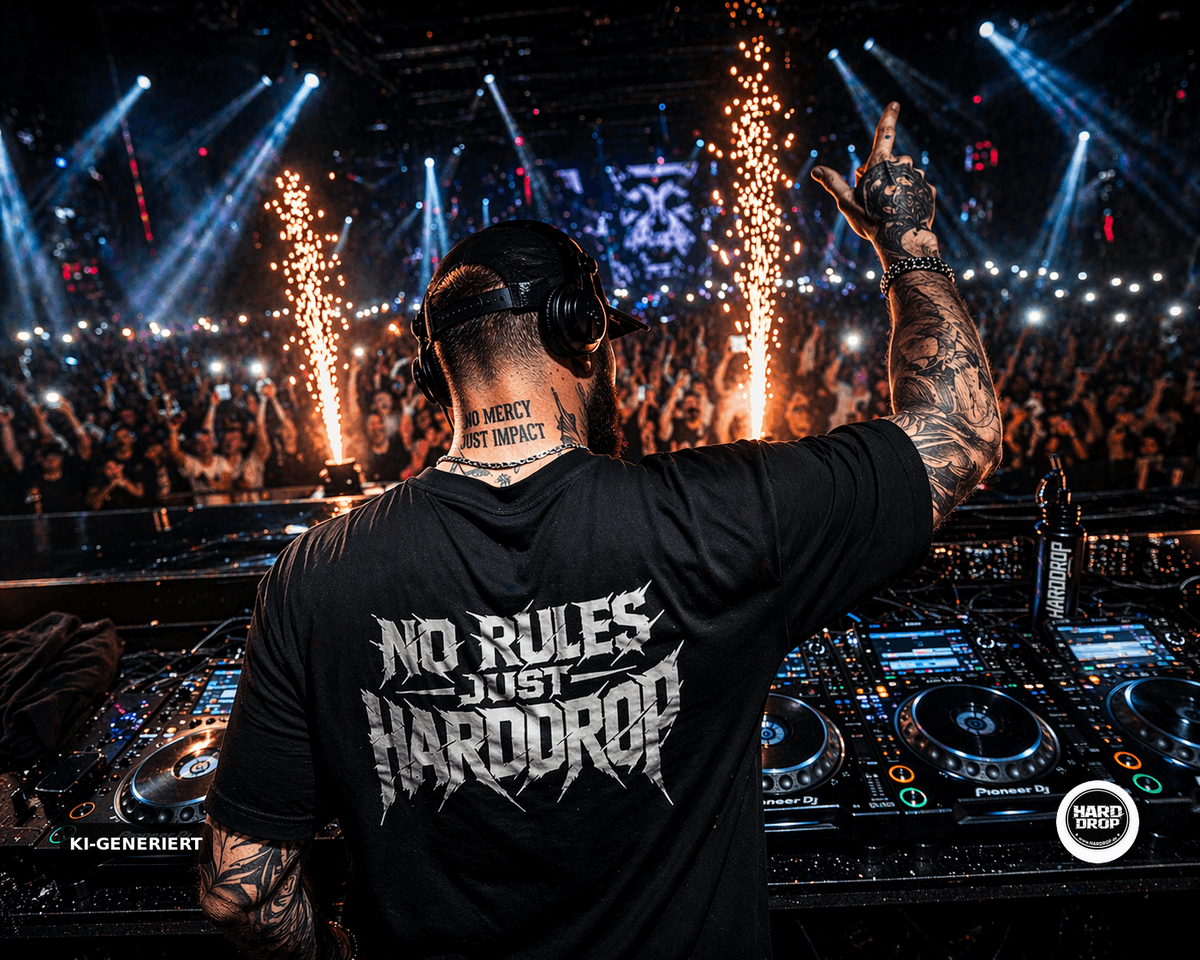 HARDDROP No Rules Just HARDDROP T-Shirt – Festival Streetwear Produktansicht