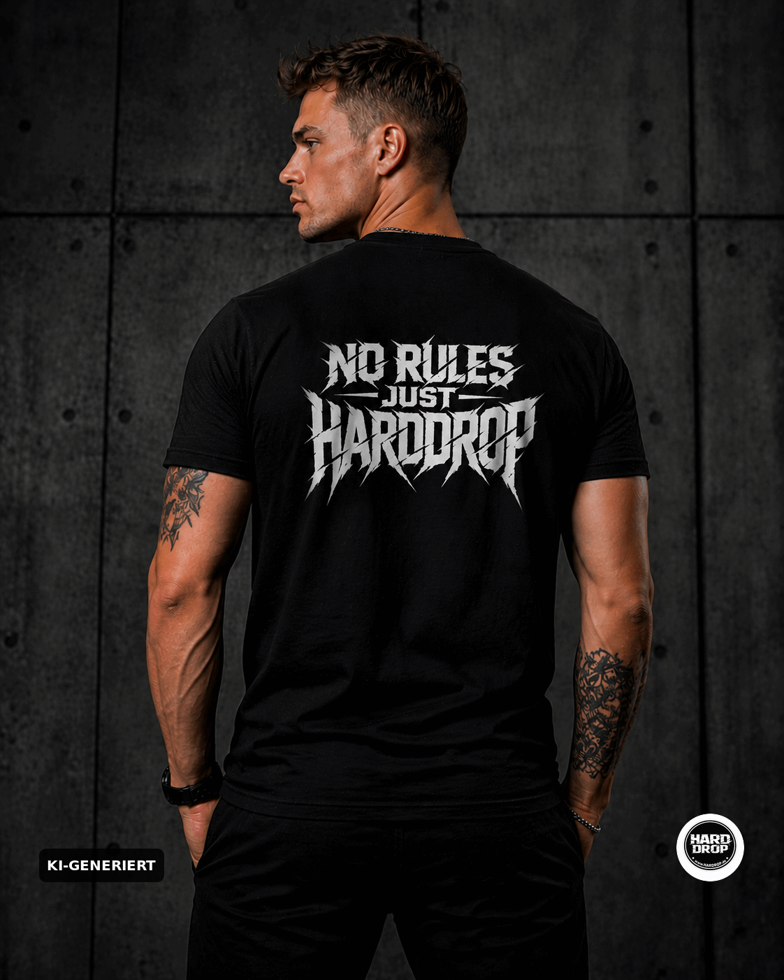 HARDDROP No Rules Just HARDDROP T-Shirt – Festival Streetwear Produktansicht