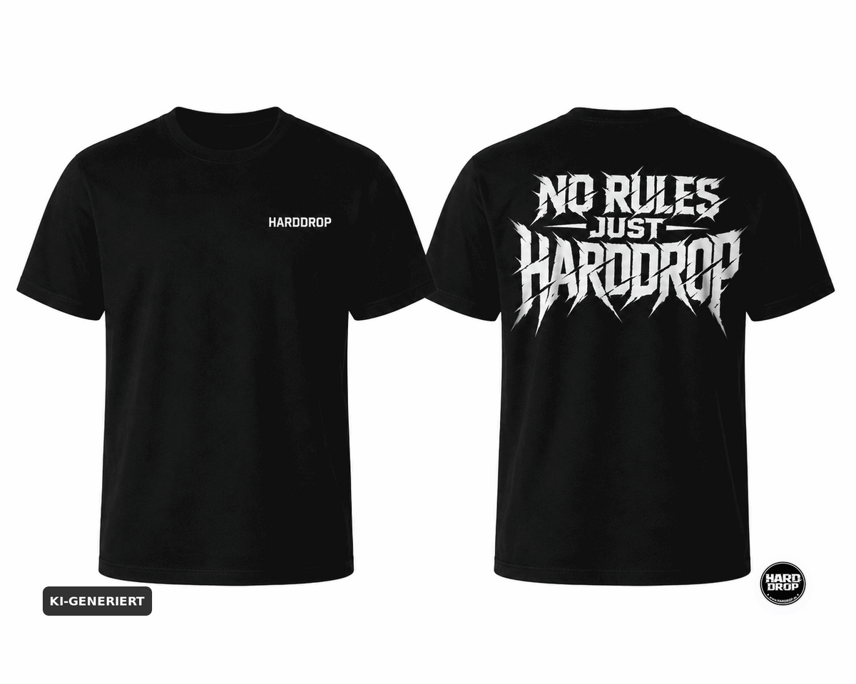 HARDDROP No Rules Just HARDDROP T-Shirt – Festival Streetwear Produktansicht