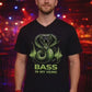 Schwarzes T-Shirt mit Cobra Motiv "Bass in my Veins" – Techno und Rave Streetwear DTF-Druck für Festivals | Laserhandmade