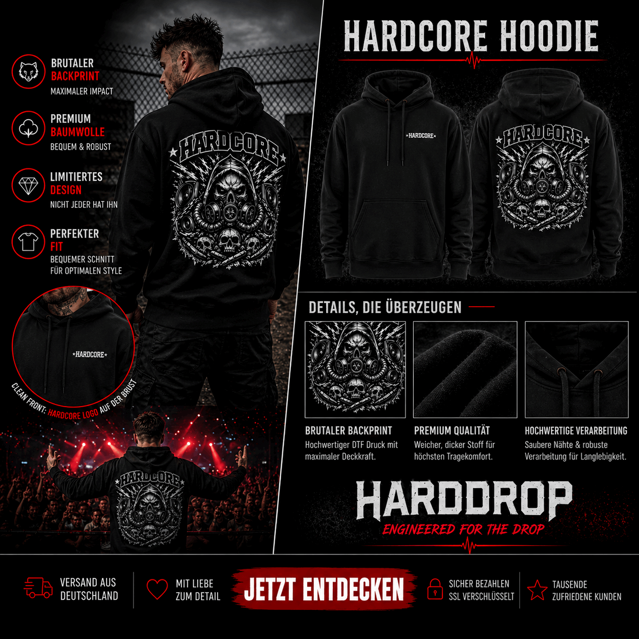 Hardcore Acid – Backprint Hardcore Hoodie